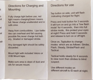 Firehouse "Micro" Pro Series weiß UAS Drone Strobe Spot Light 1100 Lumen FAA 107 Compliant